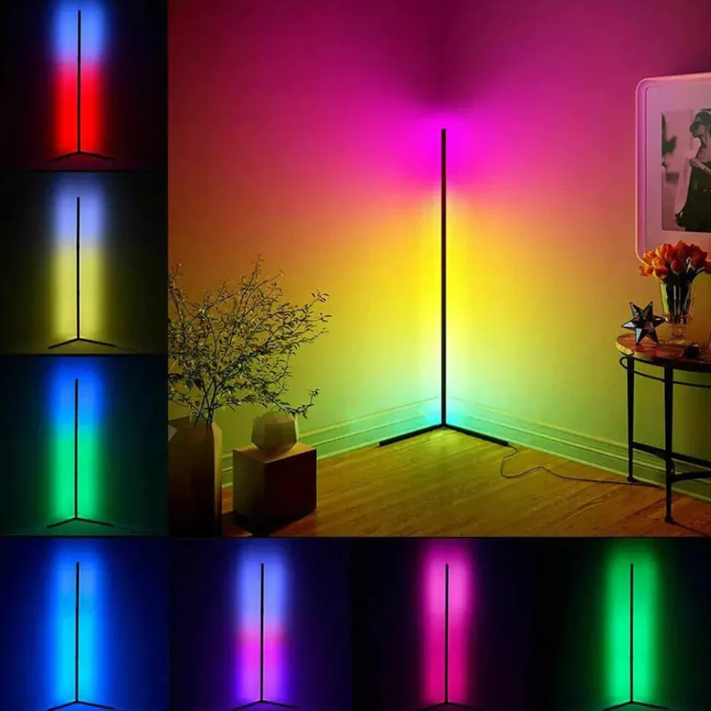 LED-Eck-Stehlampe mit Fernbedienung – Minimalistisches RGB