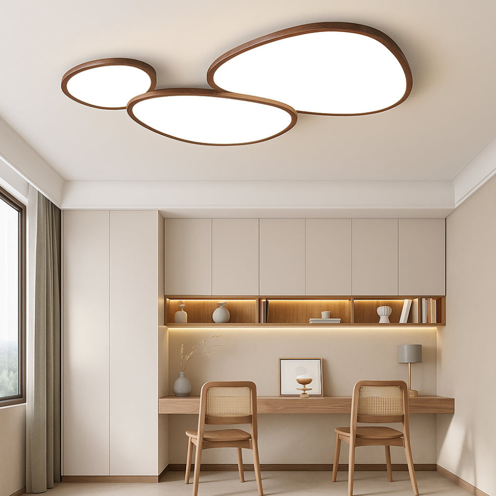 Flush Mount Ceiling Light with Aluminum Frame - Modern Scandinavian LED