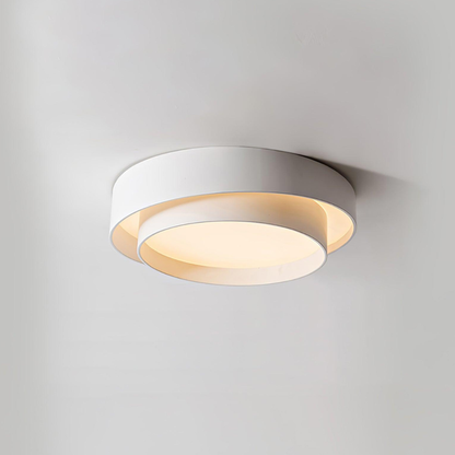 Concentric Ring Ceiling Light with Tiered Shade - Modern Flush Mount