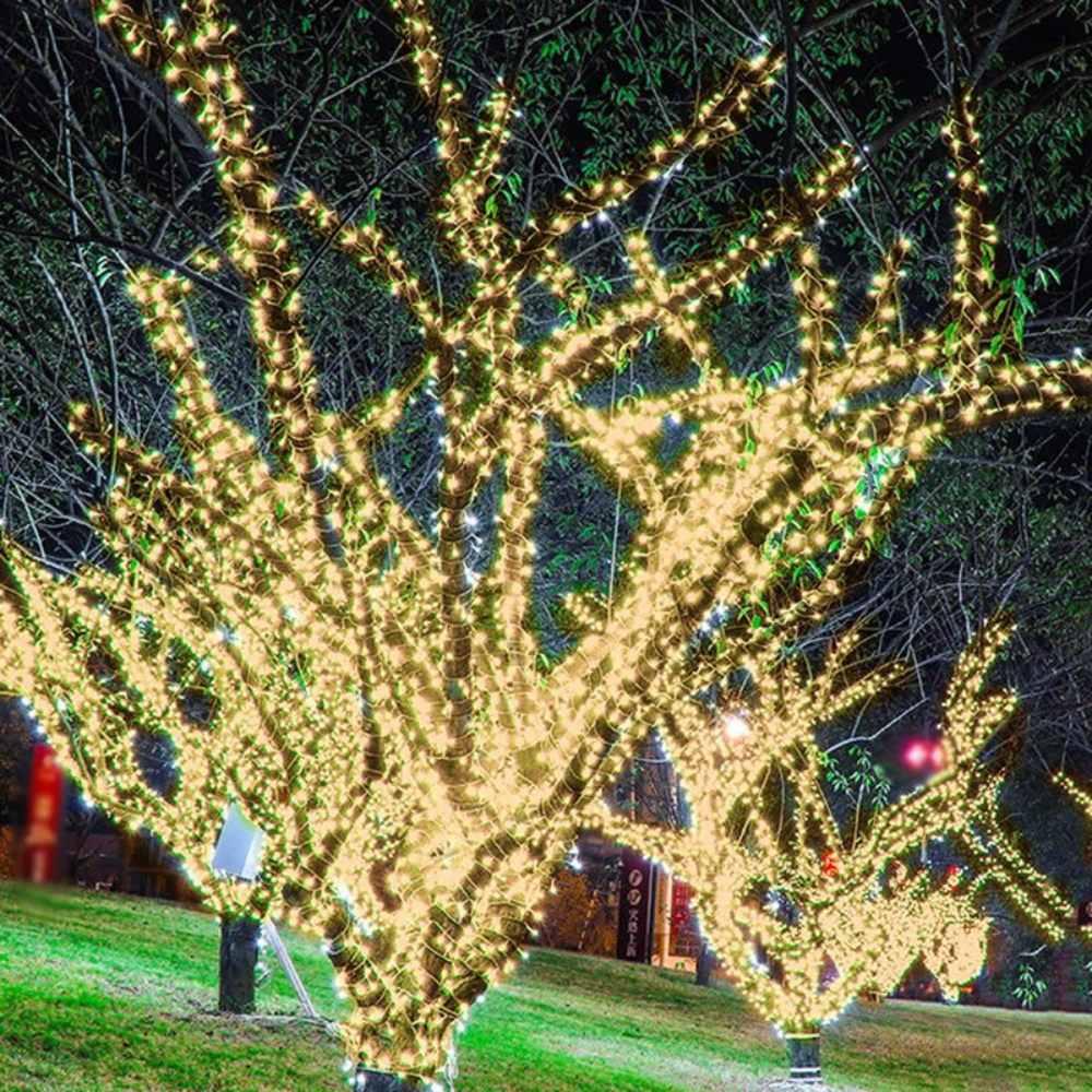 Guirlande lumineuse solaire extérieure prête pour le temps - Fée LED blanc chaud
