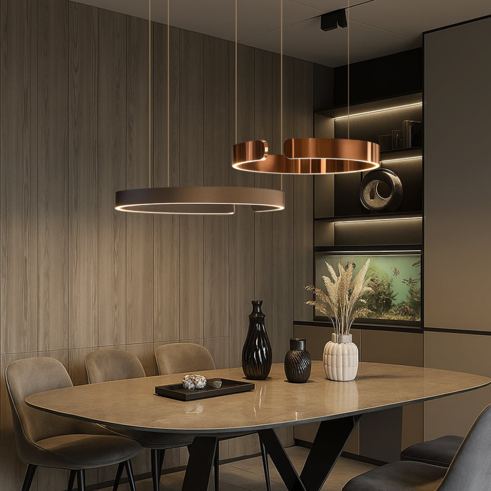 Plafonnier LED avec câble réglable - Design contemporain en anneau