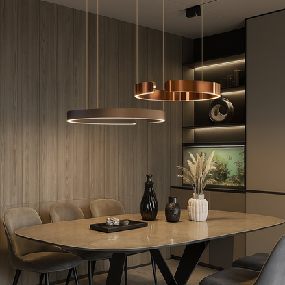 LED Ceiling Fixture with Adjustable Cable - Contemporary Ring Design