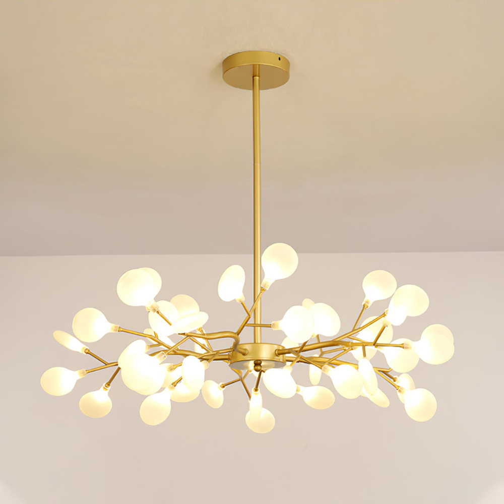 Sputnik-Kronleuchter mit Glasblütenzweigen – Modernes Mid-Century-Design