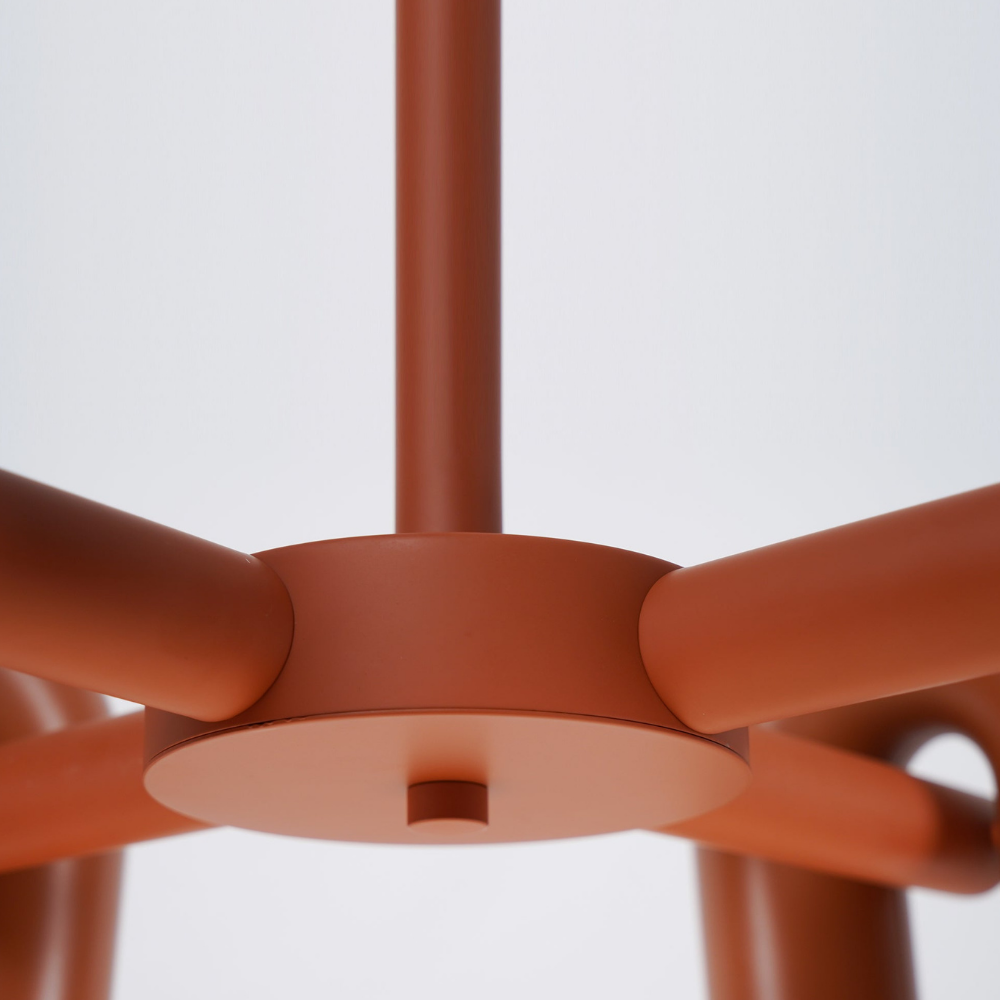 Moderner U-förmiger modularer Kronleuchter – skulpturale Bogen-Röhren-Pendelleuchte