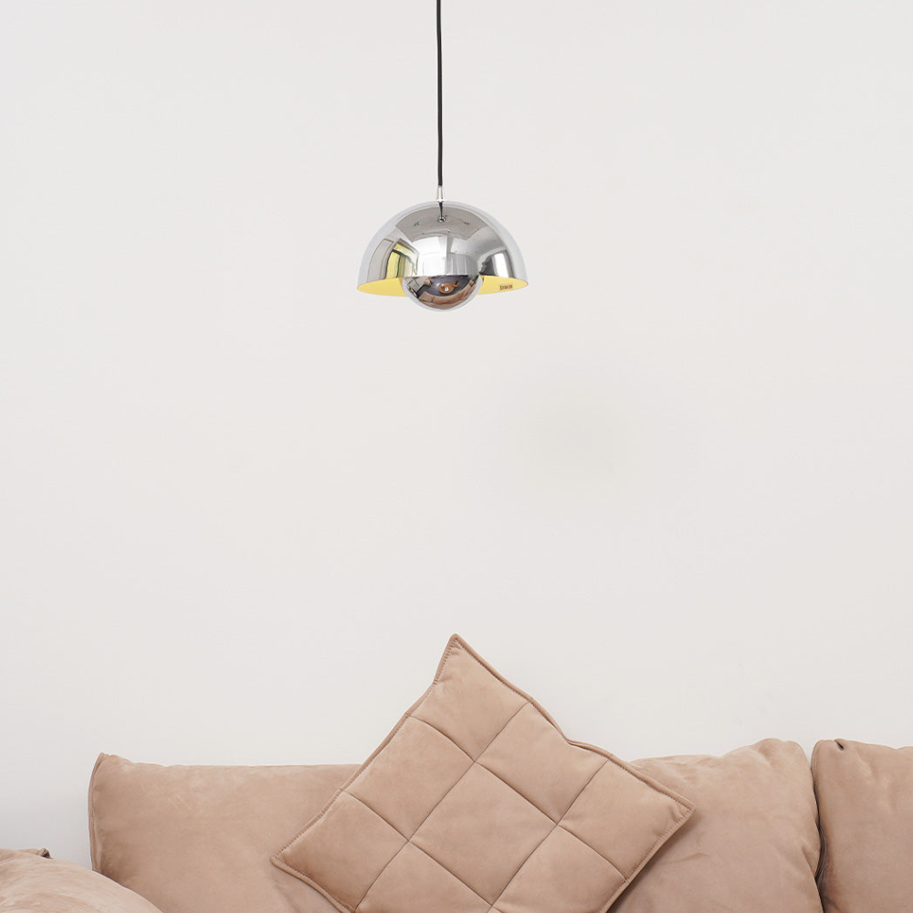 Pendant Light with Nested Dome Metal Shades - Mid Century Modern Retro
