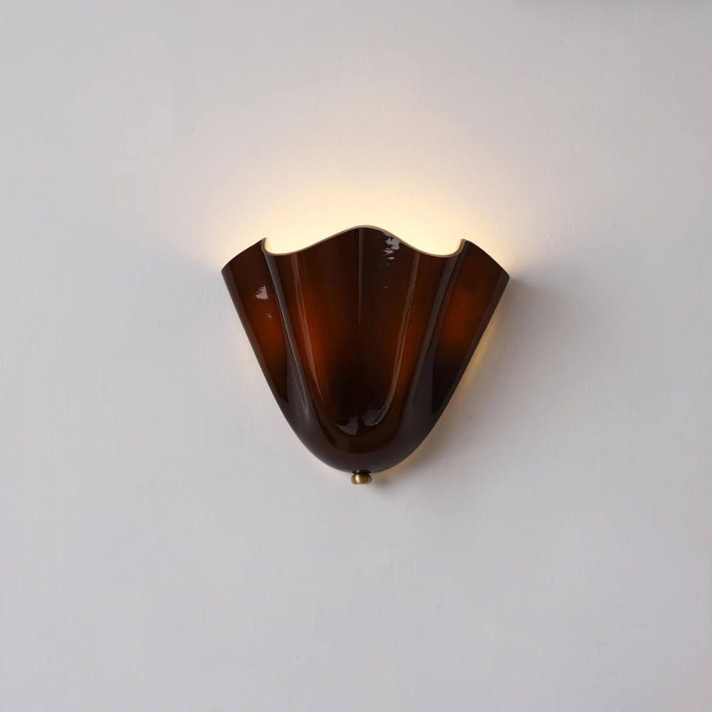 Moderne Glas-Wandlampe mit Rüschen - Organische blühende Blumen-Wandlampe