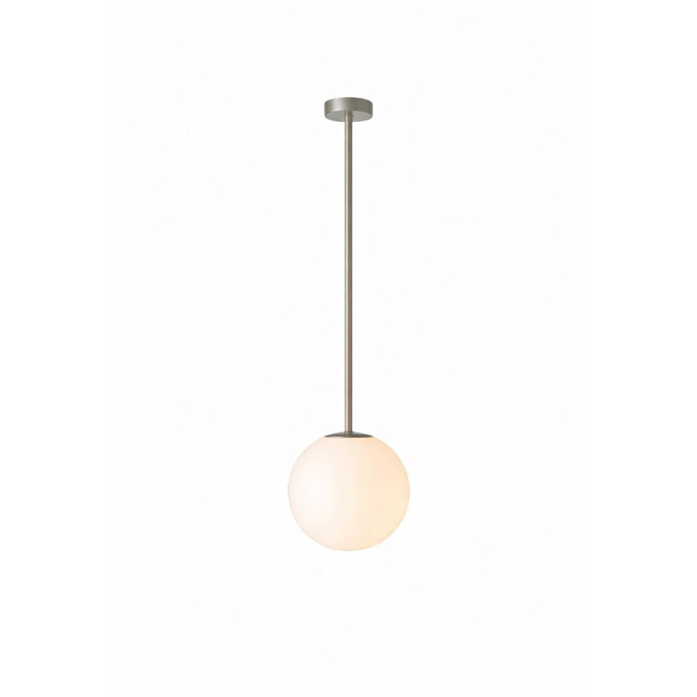 Chandelier with Arched Arms and Frosted Globes - Modern Mid Century