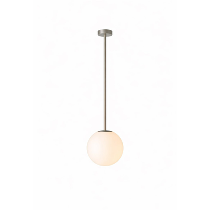Chandelier with Arched Arms and Frosted Globes - Modern Mid Century