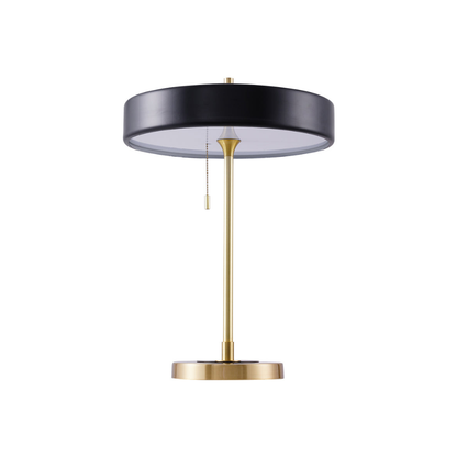 Spun Metal Table Lamp with Pull Chain and Acrylic Diffuser - Industrial