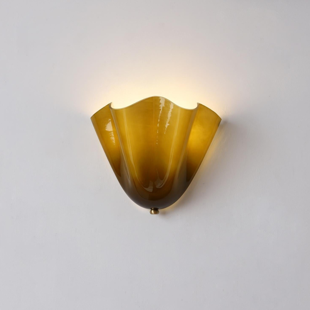 Moderne Glas-Wandlampe mit Rüschen - Organische blühende Blumen-Wandlampe