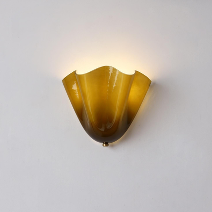 Modern Ruffled Glass Wall Sconce - Organic Blooming Flower Wall Lamp