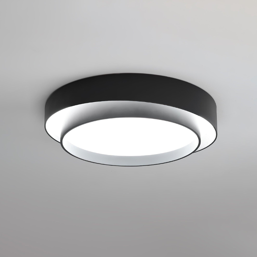 Concentric Ring Ceiling Light with Tiered Shade - Modern Flush Mount