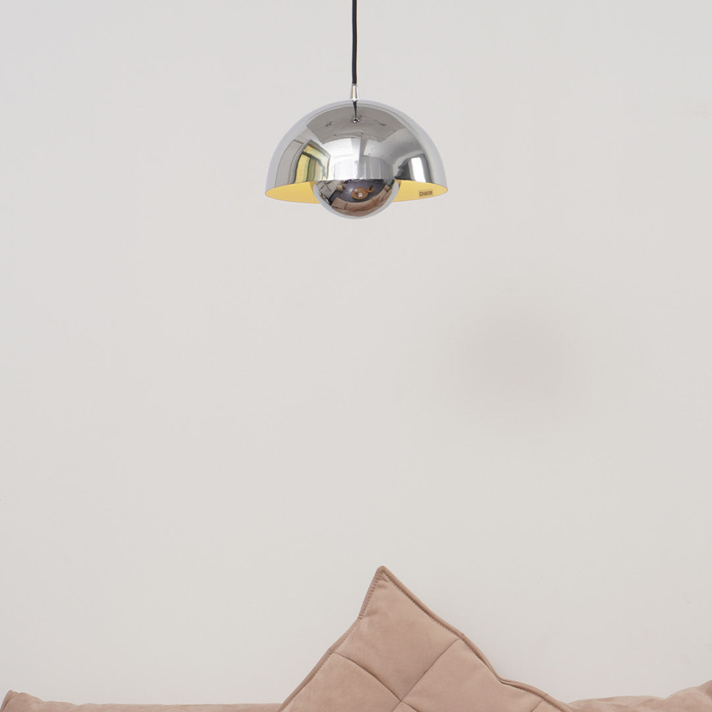 Pendant Light with Nested Dome Metal Shades - Mid Century Modern Retro