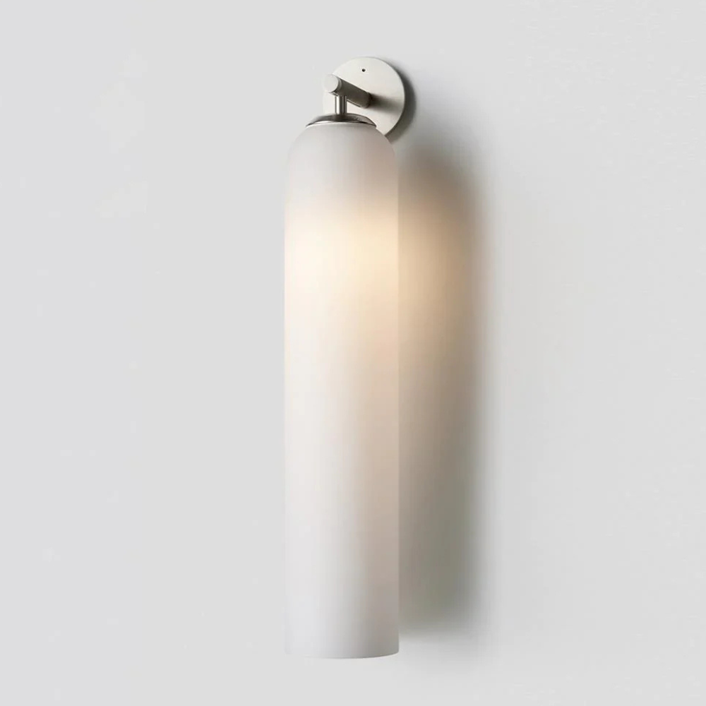 Applique murale moderne en verre cylindrique - Silhouette allongée de pilule lumière verticale
