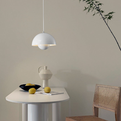 Pendant Light with Nested Dome Metal Shades - Mid Century Modern Retro