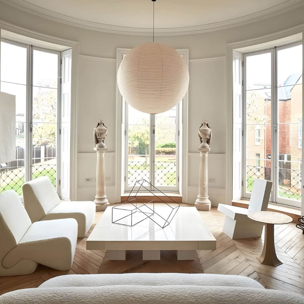 Japanese Paper Lantern Pendant Light - Washi Paper Globe Ceiling Lamp