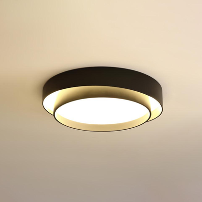 Concentric Ring Ceiling Light with Tiered Shade - Modern Flush Mount