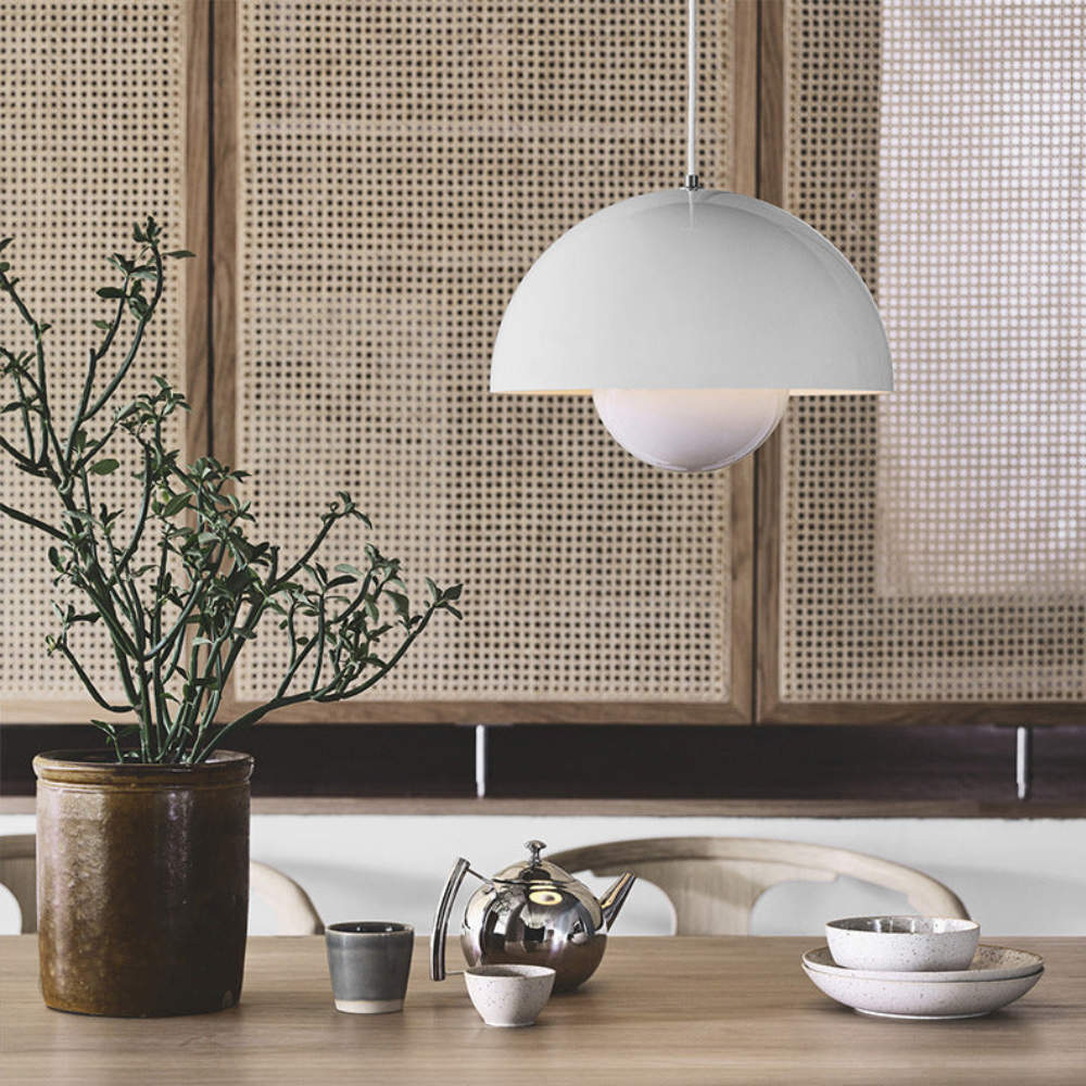 Pendant Light with Nested Dome Metal Shades - Mid Century Modern Retro