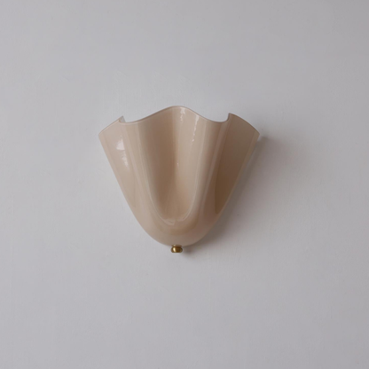 Modern Ruffled Glass Wall Sconce - Organic Blooming Flower Wall Lamp