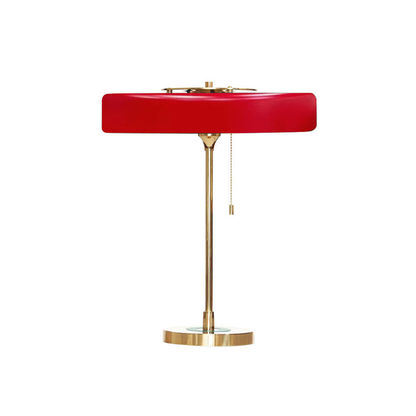 Spun Metal Table Lamp with Pull Chain and Acrylic Diffuser - Industrial