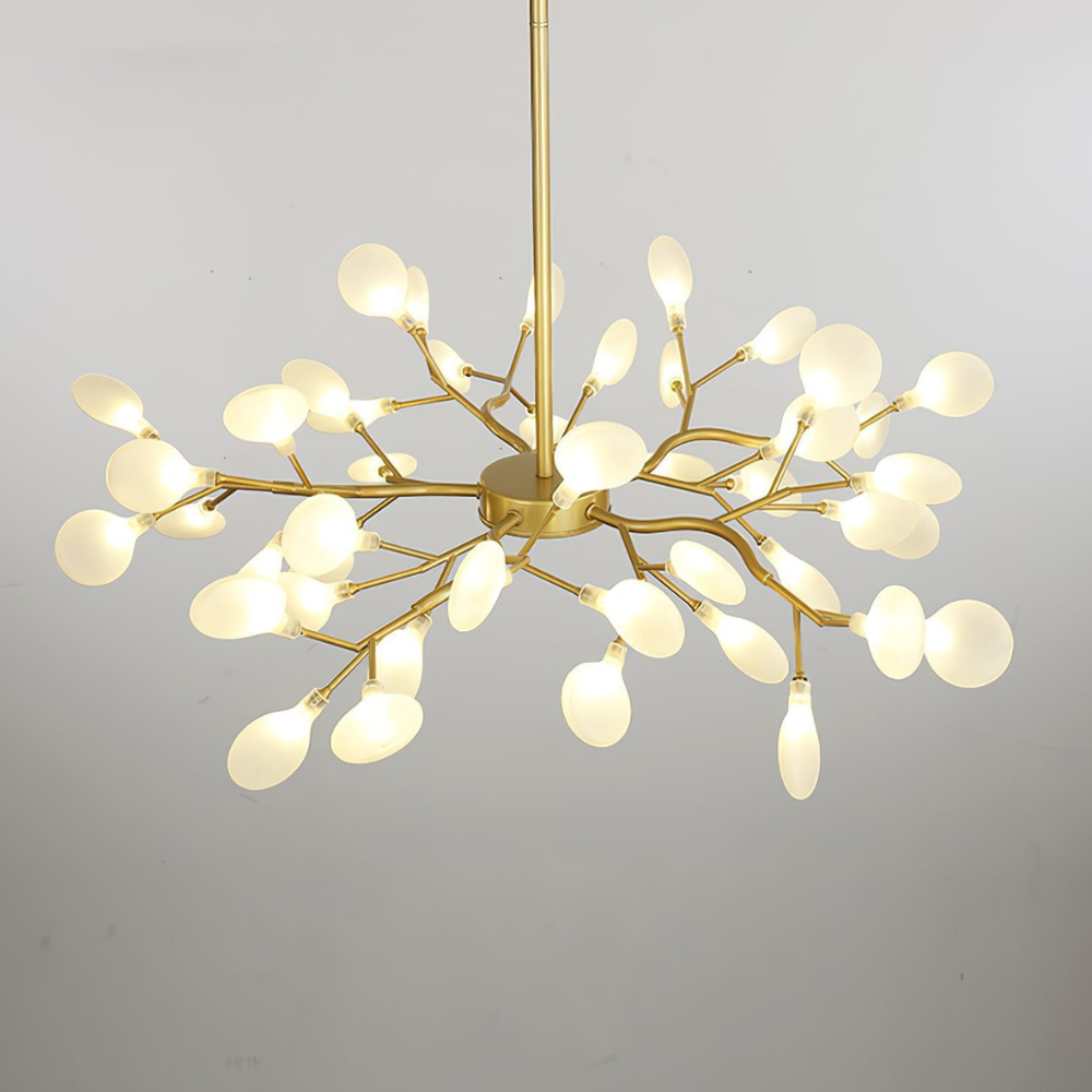 Sputnik-Kronleuchter mit Glasblütenzweigen – Modernes Mid-Century-Design