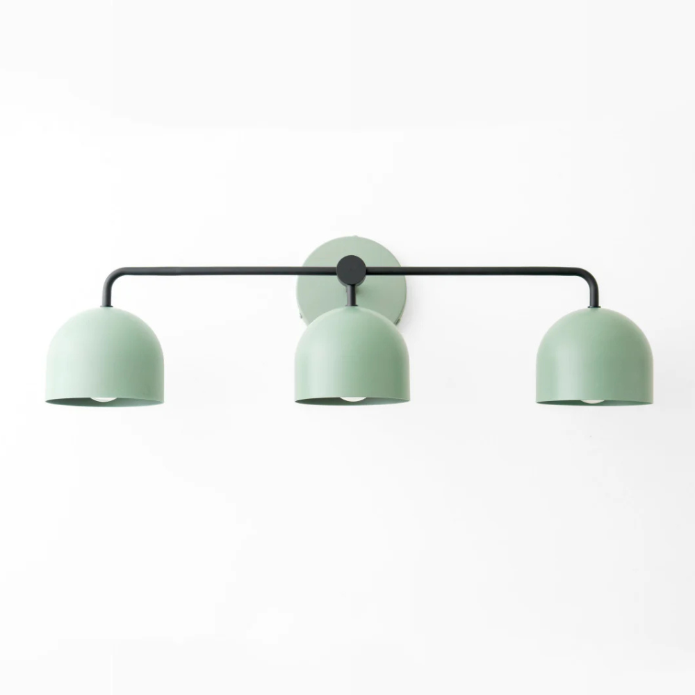 Luminaires de salle de bain au-dessus du miroir avec cadre métallique - Moderne du milieu du siècle