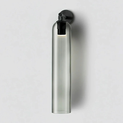 Modern Cylinder Glass Wall Sconce - Elongated Pill Silhouette Vertical Light