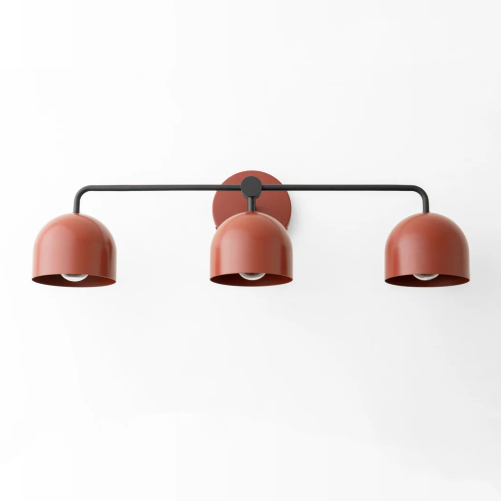 Luminaires de salle de bain au-dessus du miroir avec cadre métallique - Moderne du milieu du siècle