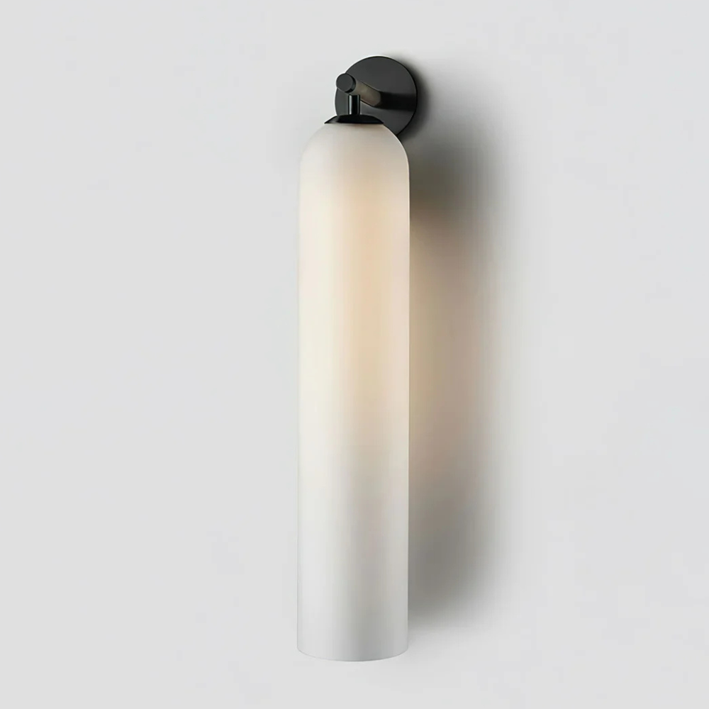 Applique murale moderne en verre cylindrique - Silhouette allongée de pilule lumière verticale