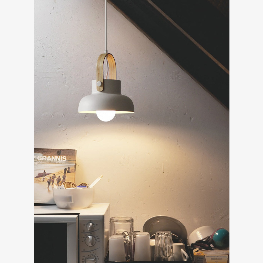 Moderne Pendelleuchte mit Holzoptik-Griff – Nordische konische Pendelleuchten