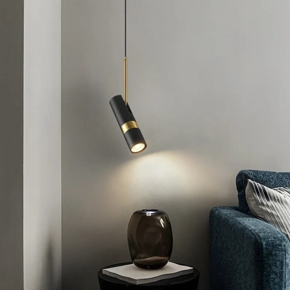 Lampe suspendue directionnelle réglable avec bande métallique - Moderne et minimaliste