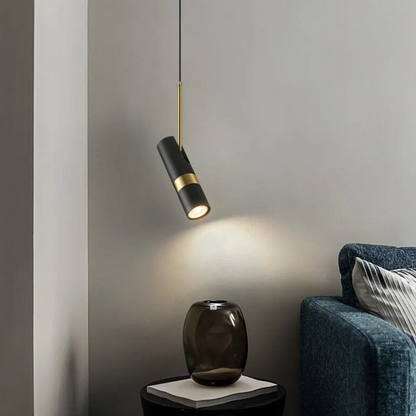 Adjustable Directional Hanging Lamp with Metallic Band - Modern Minimalist