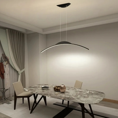 Linear Arch Pendant Light with Minimalist Curve - Contemporary Industrial