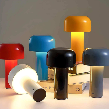 Mushroom Table Lamp Rechargeable LED with Adjustable Brightness - Mid Century