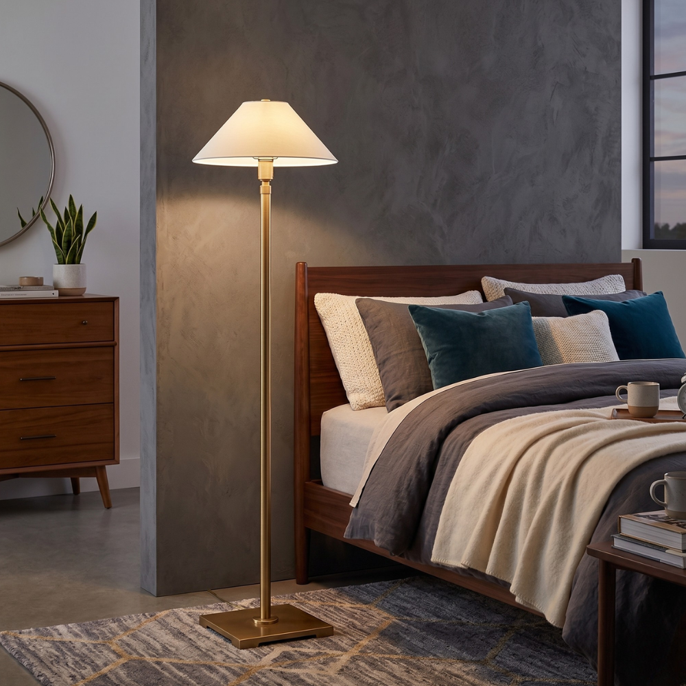 Lampadaire réglable avec structure télescopique en acier - Industriel minimaliste