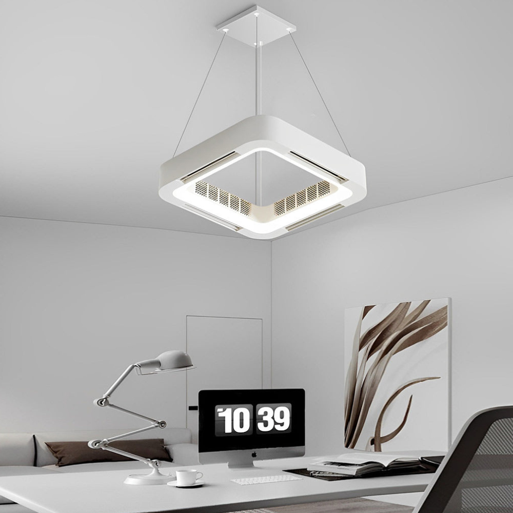Ceiling Fan with Light and Bladeless Internal Ventilation - High-Modern Style