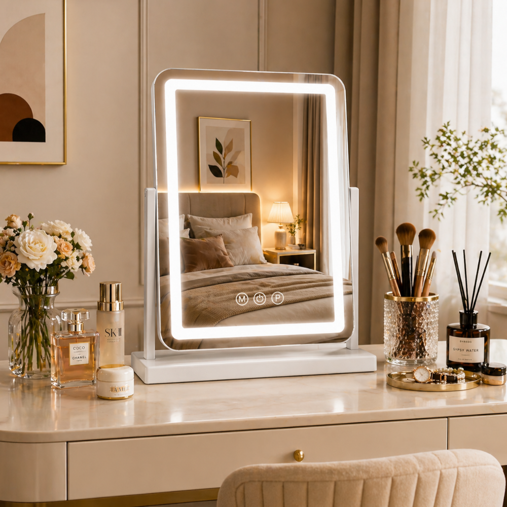 Led makeup mirror with 3 Color Modes and Smart Memory - High Modern