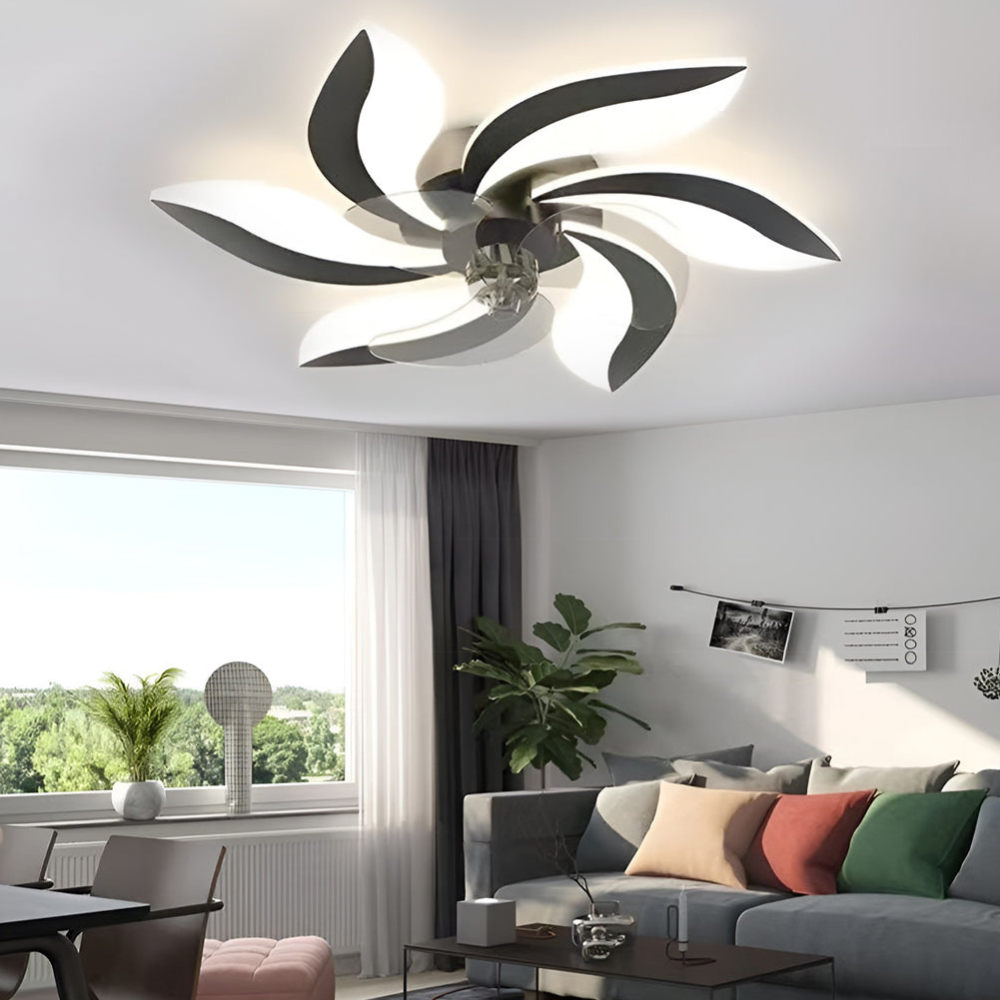 Deckenventilator zum Einbau mit Licht und integrierter LED-Beleuchtung – Moderner Kunststil