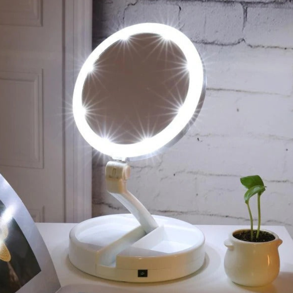 LED-Schminkspiegel mit kreisförmigem Halo-Radius – modern und minimalistisch