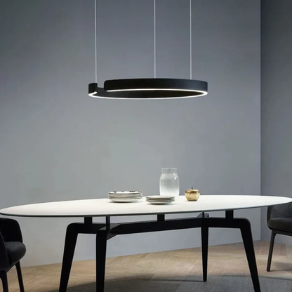 LED Ceiling Fixture with Adjustable Cable - Contemporary Ring Design