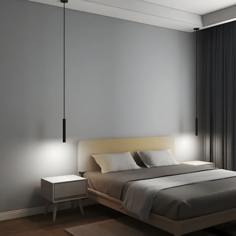 Minimalistische LED-Zylinder-Pendelleuchte – Schlanke vertikale Röhrenlampe zum Hängen