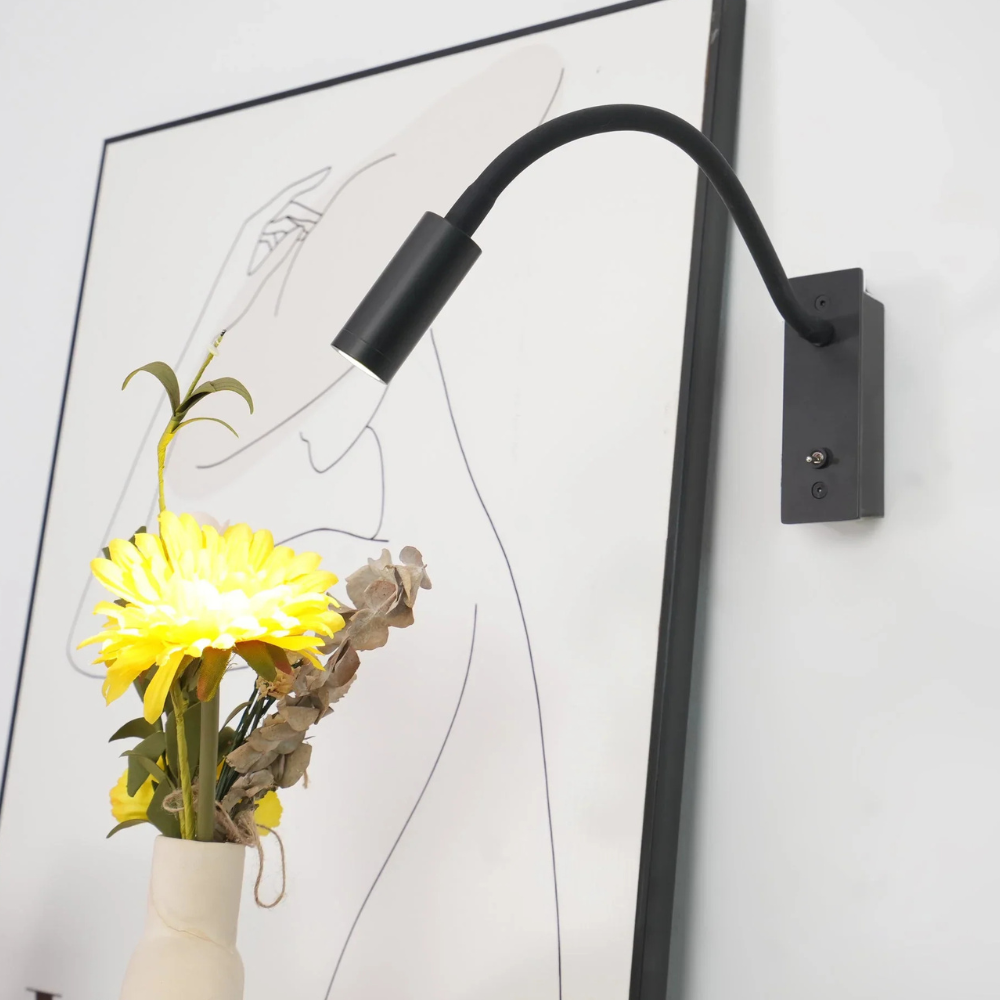 Modern Flexible Gooseneck Wall Light - Minimalist Adjustable Reading Sconce