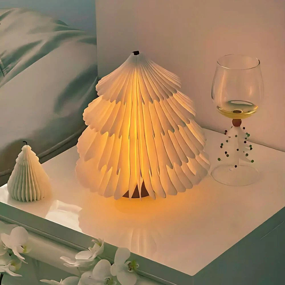 Lampe en papier pliable à DEL - Veilleuse en style accordéon