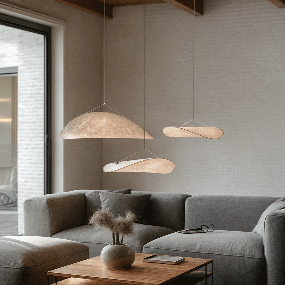 Wavy Silk-Like Pendant Light with Organic Sail Shape - Modern Scandinavian