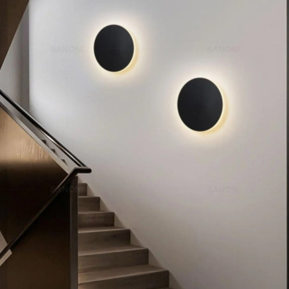 Architectural Floating Disc Wall Lamp - Round Aluminum LED Accent Light
