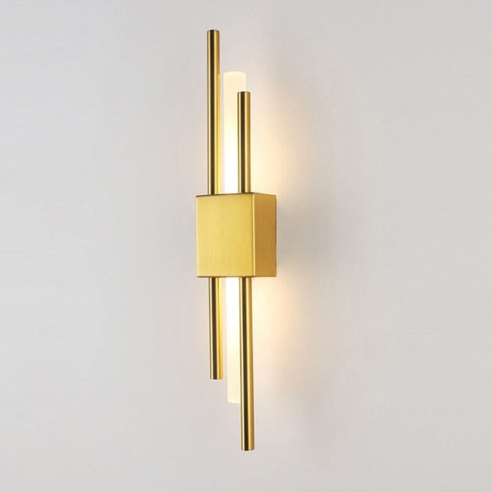 Art Deco Vertical Wall Sconce with Parallel Rods - Modern Style