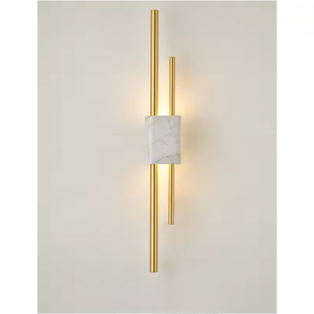 Art Deco Vertical Wall Sconce with Parallel Rods - Modern Style