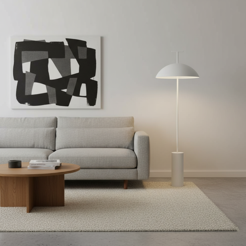 Modern Floor Lamp for Living Room Sofa and Bedroom Corner - Geometric Design