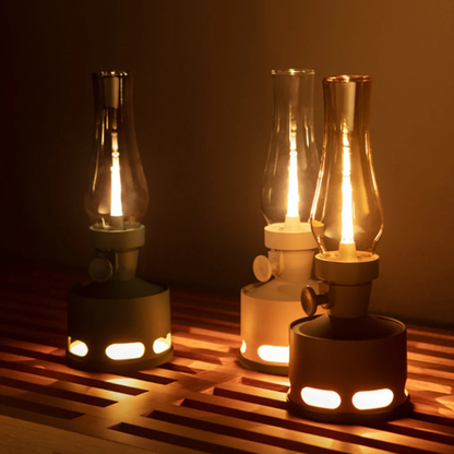 Mid-Century Modern Rechargeable LED Lantern - Vintage Battery Table Lamp