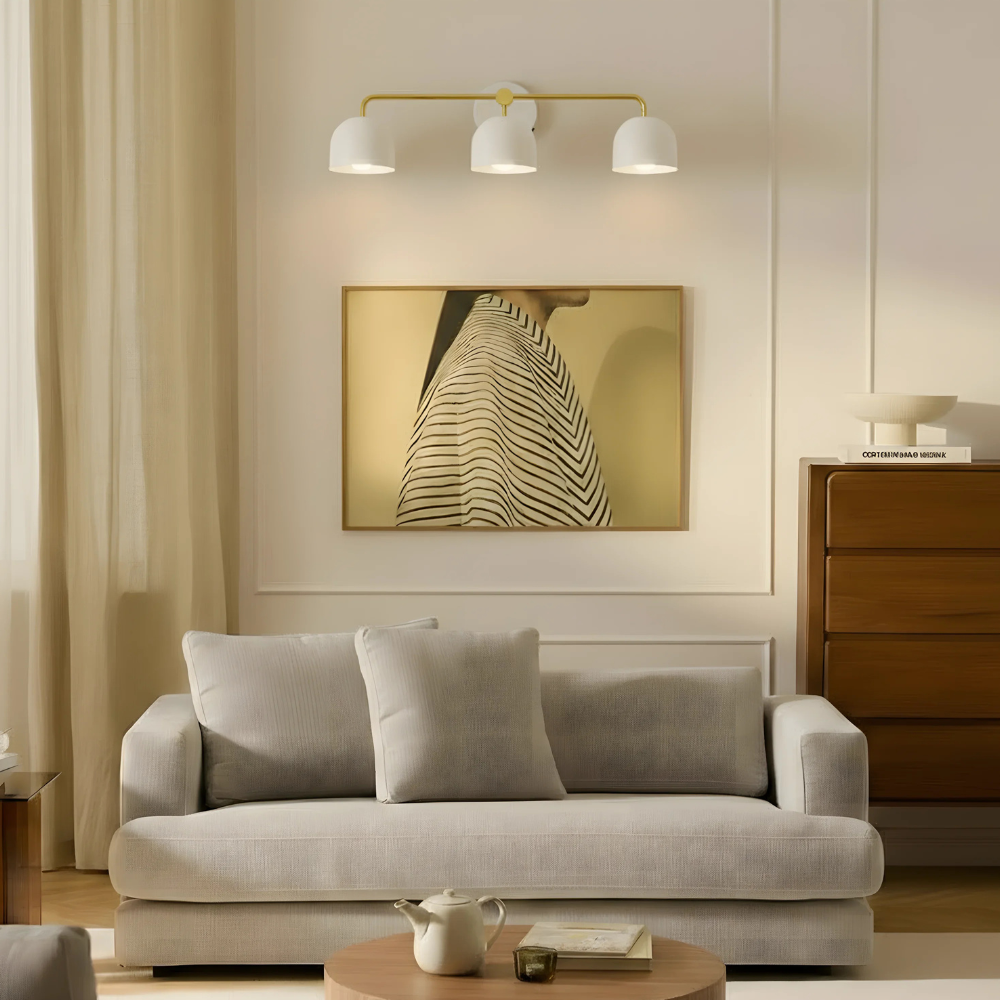 Luminaires de salle de bain au-dessus du miroir avec cadre métallique - Moderne du milieu du siècle